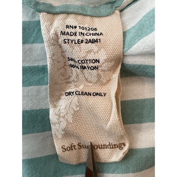 Soft Surroundings Mint Green Striped Lightweight Long Sleeve Blouse XL - Picture 6 of 6